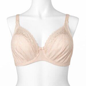 ELOMI 4340 Kim Side Support Plunge Unlined Underwire Tan Bra Size 42DD